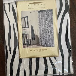 Domain Black and White Shower Curtain